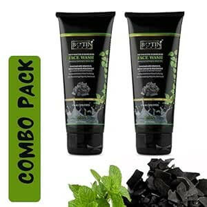 Botinherbs Activated Charcoal Face Wash With Vitamin E, Aloe vera & Lemon Extract Combo Pack (Pack of 2).